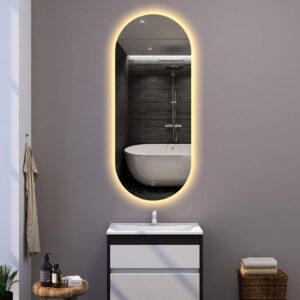 LIO 400x1100mm Ovalus veidrodis / LED apšvietimas iš galo / Foninis apšvietimas