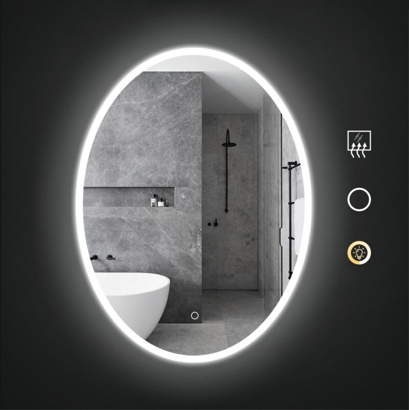 KEIRA 500x700mm Ovalus veidrodis / LED apšvietimas iš priekio ir galo - Image 3