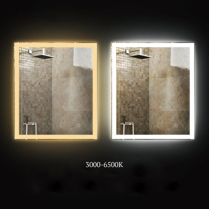 DIVA 1300x800mm Stačiakampis veidrodis / LED atitrauktas apšvietimas iš priekio ir iš galo - Image 5