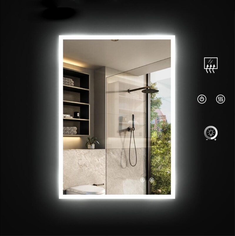 JUDI2 800x600mm Stačiakampis veidrodis / LED apšvietimas iš priekio ir galo - Image 4