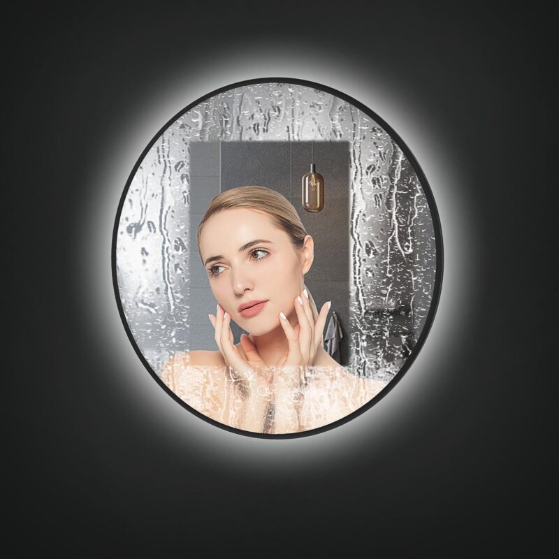 CLIO 800mm Apvalus veidrodis / LED apšvietimas iš galo / Aliuminio rėmas padengtas milteliniu būdu - Image 4