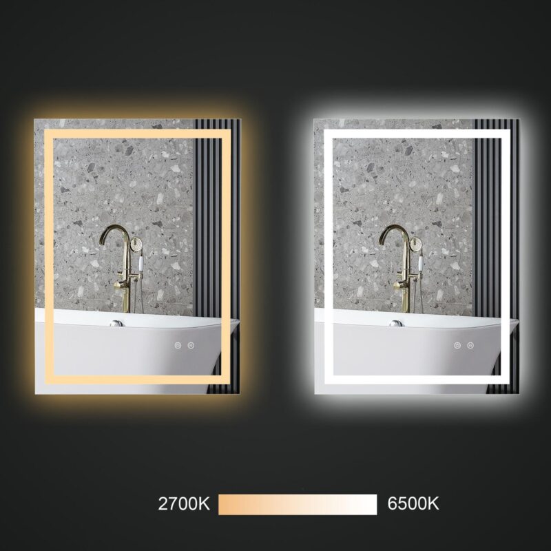 ELA 600x800 Stačiakampis veidrodis / LED apšvietimas iš priekio ir galo - Image 3