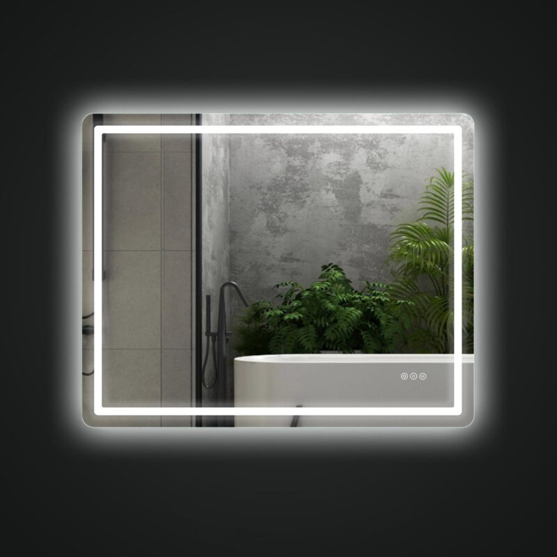 HUGO 1000x800mm Stačiakampis veidrodis / LED apšvietimas iš priekio ir galo / 2 LED juostos - Image 3
