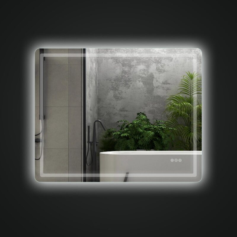 HUGO 1000x800mm Stačiakampis veidrodis / LED apšvietimas iš priekio ir galo / 2 LED juostos - Image 4