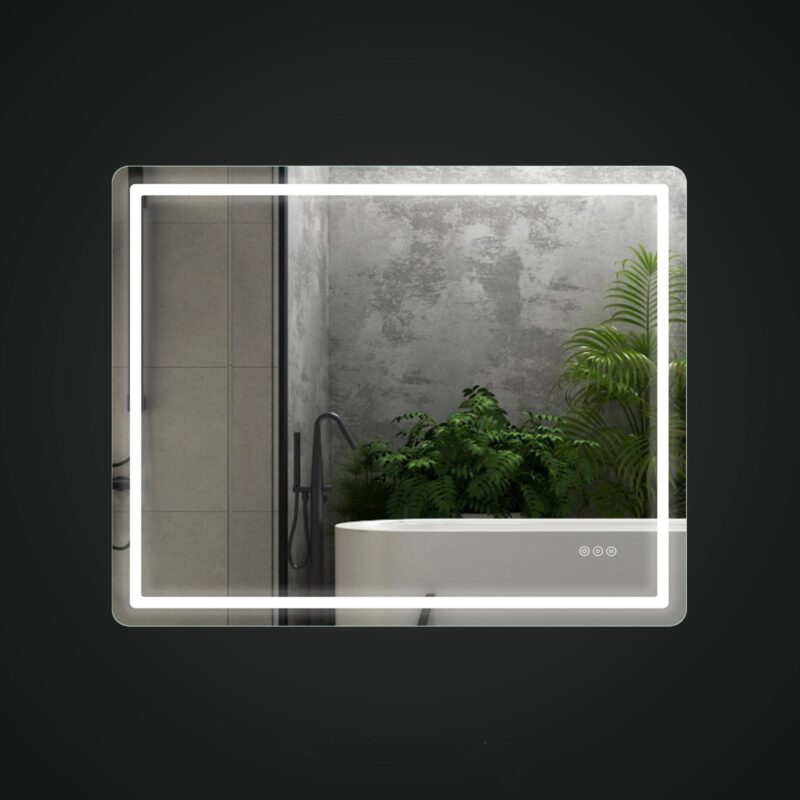 HUGO 1000x800mm Stačiakampis veidrodis / LED apšvietimas iš priekio ir galo / 2 LED juostos - Image 5