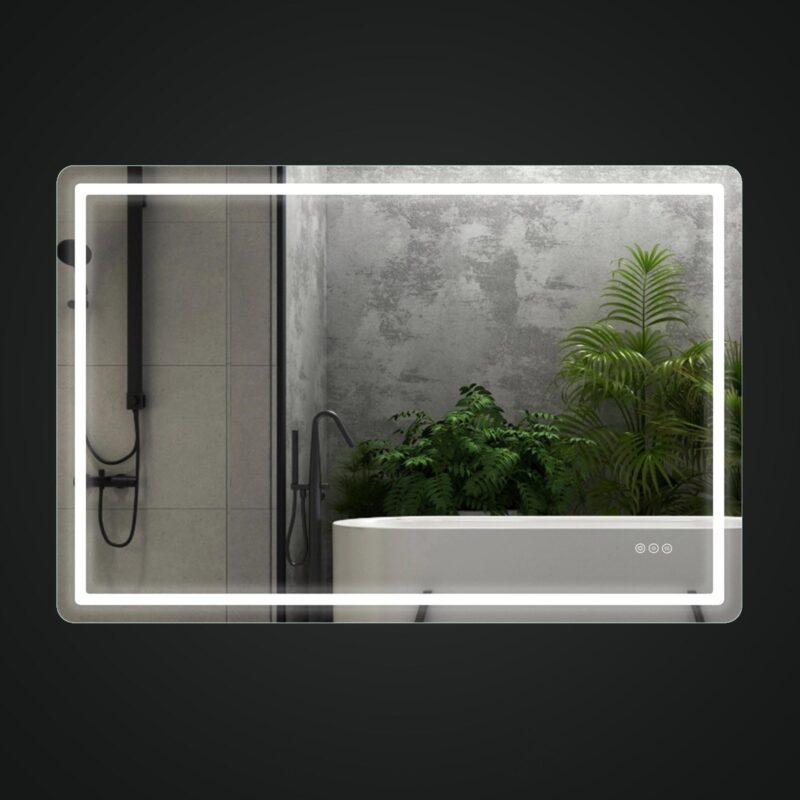 HUGO 1400x800mm Stačiakampis veidrodis / LED apšvietimas iš priekio ir galo / 2 LED juostos - Image 5