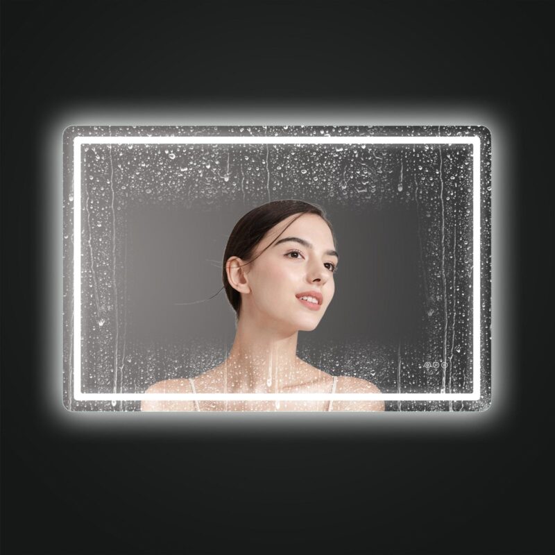 HUGO 1400x800mm Stačiakampis veidrodis / LED apšvietimas iš priekio ir galo / 2 LED juostos - Image 8