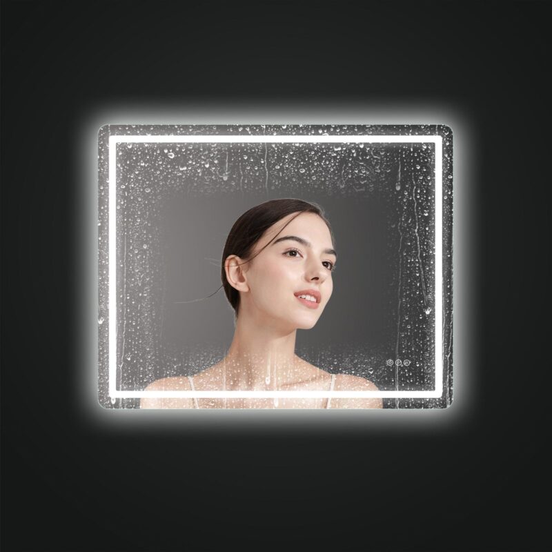 HUGO 1000x800mm Stačiakampis veidrodis / LED apšvietimas iš priekio ir galo / 2 LED juostos - Image 8