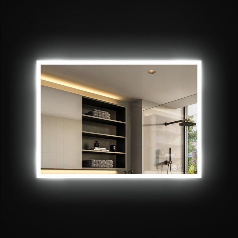JUDI2 1000x800mm Stačiakampis veidrodis / LED apšvietimas iš priekio ir galo - Image 2