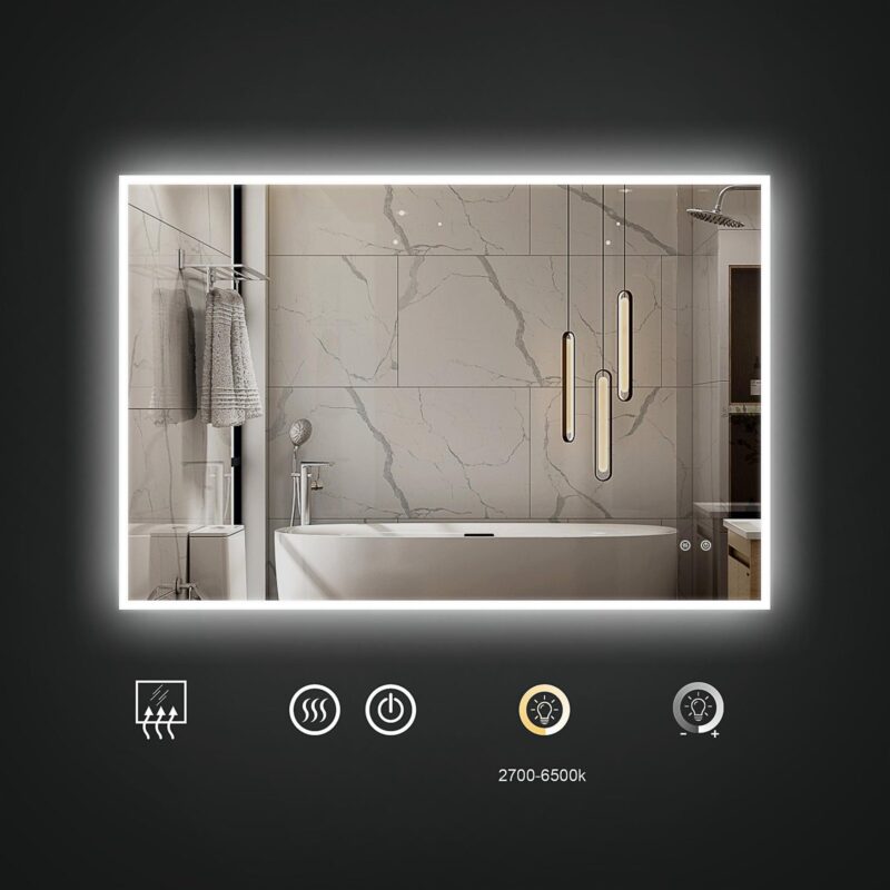JUDI2 1600x800mm Stačiakampis veidrodis / LED apšvietimas iš priekio ir galo - Image 3
