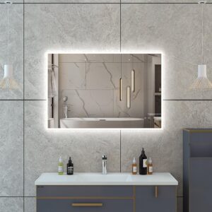JUDI2 1600x800mm Stačiakampis veidrodis / LED apšvietimas iš priekio ir galo