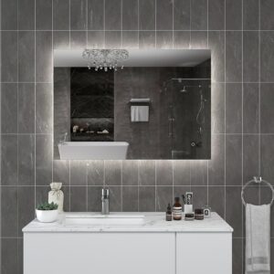 KAREN 1200x800mm Stačiakampis veidrodis / LED apšvietimas iš galo / Foninis apšvietimas