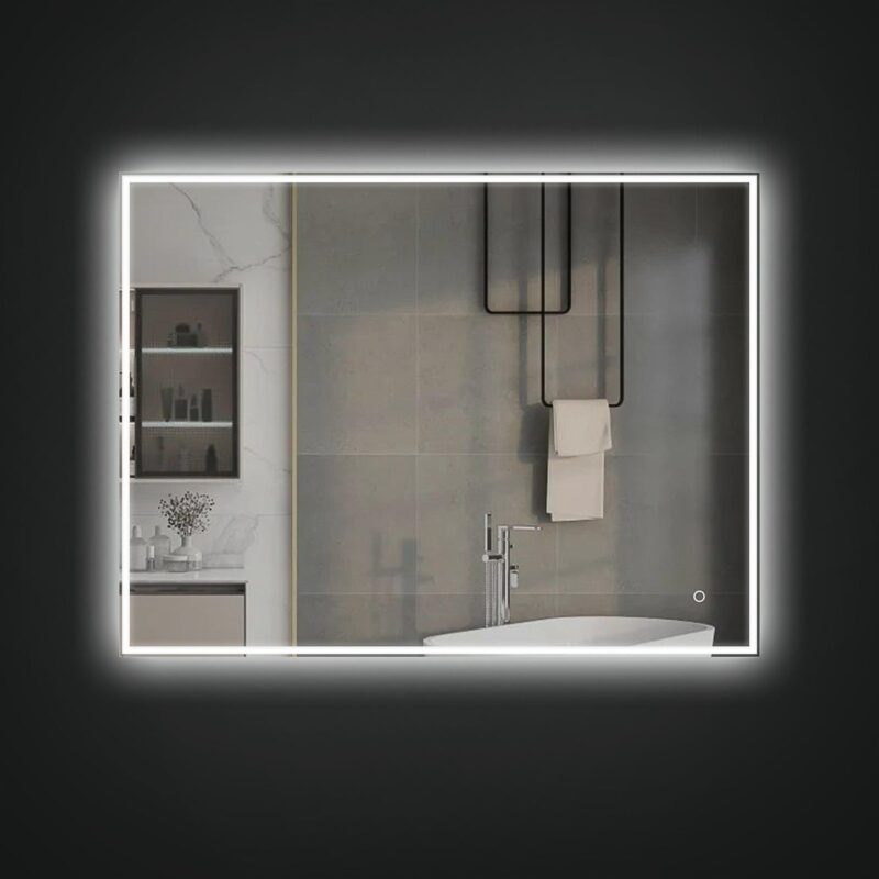 KELI 1200x800mm Stačiakampis veidrodis / LED atitrauktas apšvietimas iš priekio ir iš galo - Image 2