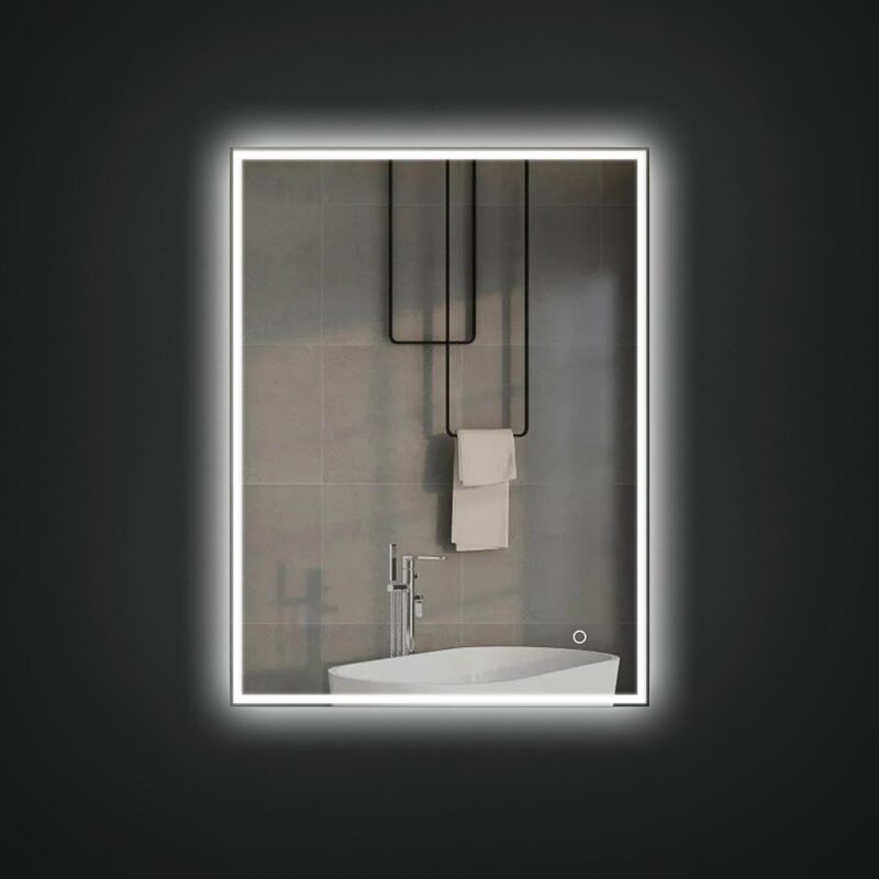 KELI 600x800mm Stačiakampis veidrodis / LED atitrauktas apšvietimas iš priekio ir iš galo - Image 2