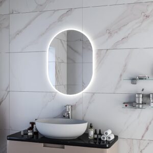 LYRA 600x800mm Ovalus veidrodis / LED apšvietimas iš priekio ir galo