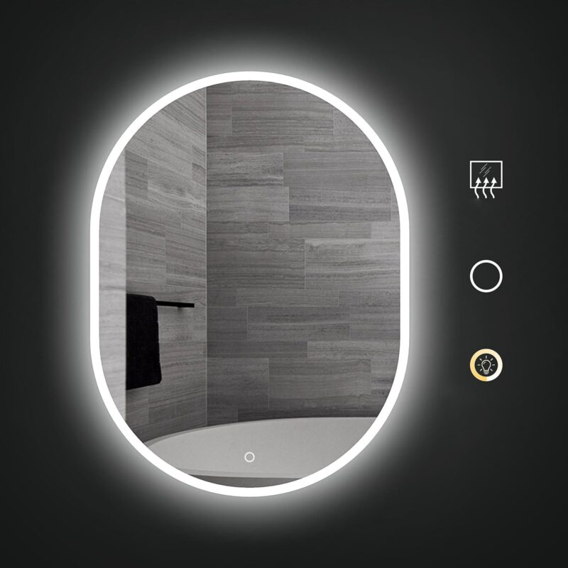 LYRA 600x800mm Ovalus veidrodis / LED apšvietimas iš priekio ir galo - Image 3