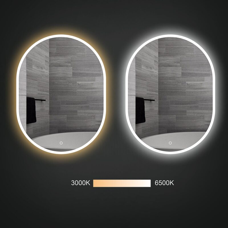 LYRA 600×800 mm ovaalne LED-peegel esivalgustusega (tableti kujuline disain) — изображение 2