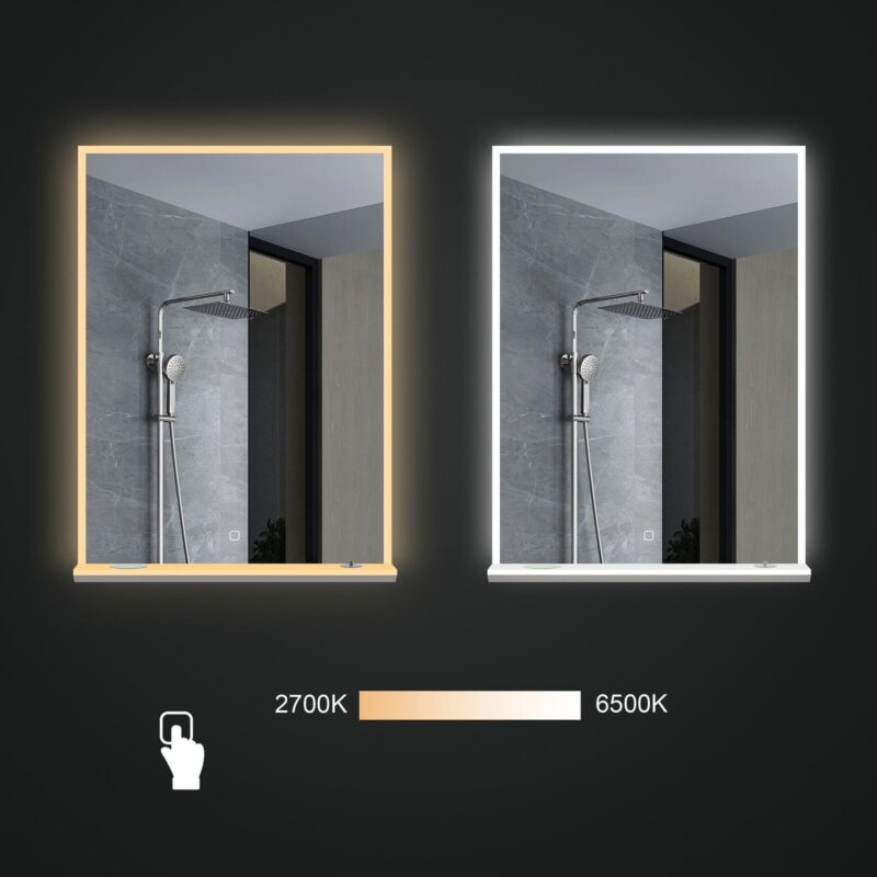 LULA SMART 600x800mm Stačiakampis veidrodis / LED apšvietimas iš priekio ir galo - Image 5