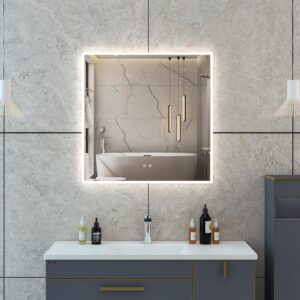 JUDI2 900x900mm Stačiakampis veidrodis / LED apšvietimas iš priekio ir galo