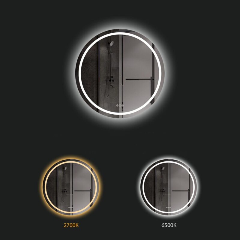 SARA 700 mm ümmargune LED-peegel esivalgustuse ja tagumise valgustusega (2 LED-riba) — изображение 6