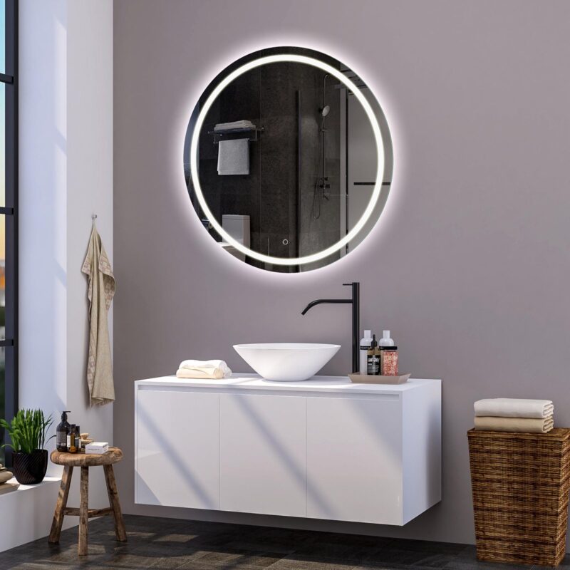 SARA 900mm Apvalus veidrodis / LED apšvietimas iš priekio ir galo