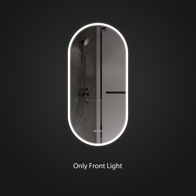 SOFI 500x1000mm Ovalus veidrodis / LED apšvietimas iš priekio ir galo / Aliuminio rėmas padengtas milteliniu būdu - Image 4