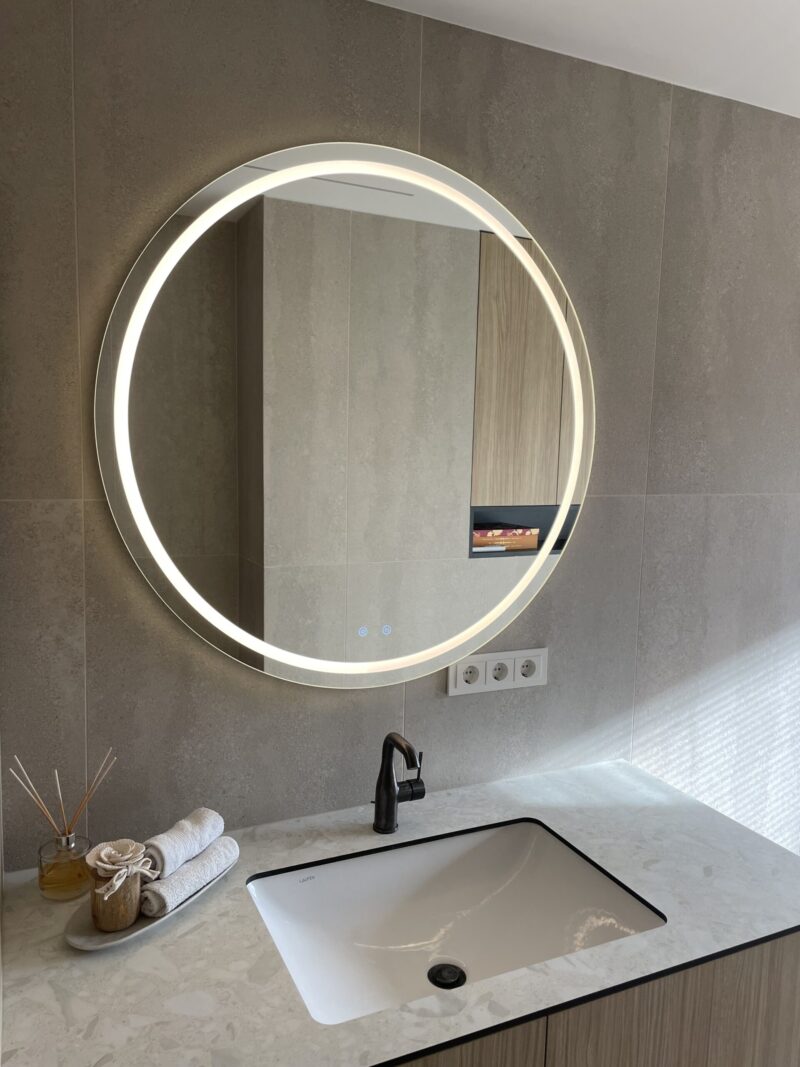 SARA 1000 mm ümmargune LED-peegel esivalgustuse ja tagumise valgustusega (2 LED-riba) - Image 7