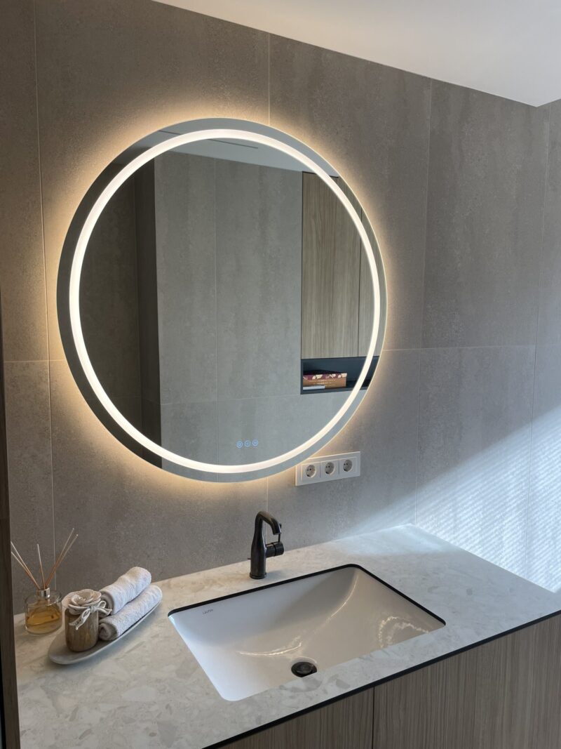 SARA 1000 mm ümmargune LED-peegel esivalgustuse ja tagumise valgustusega (2 LED-riba) - Image 8
