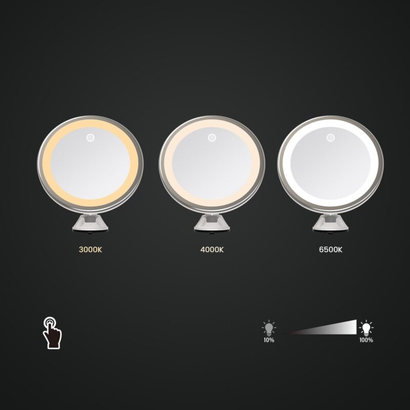 IRIS 200mm Apvalus didinamas makiažo veidrodis / LED apšvietimas iš priekio - Image 3