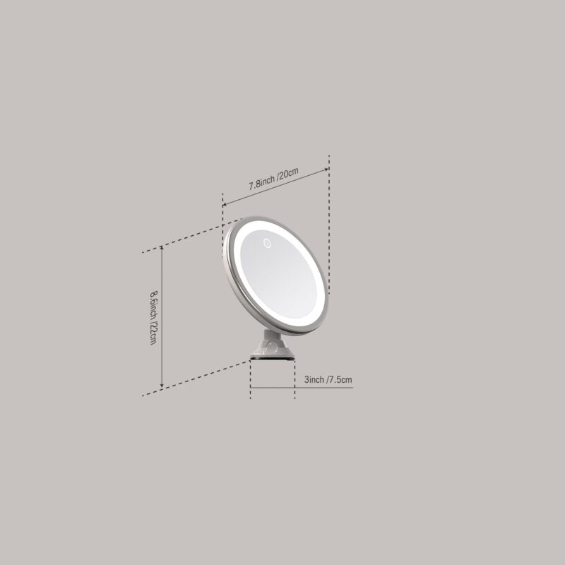 IRIS 200mm Apvalus didinamas makiažo veidrodis / LED apšvietimas iš priekio - Image 6