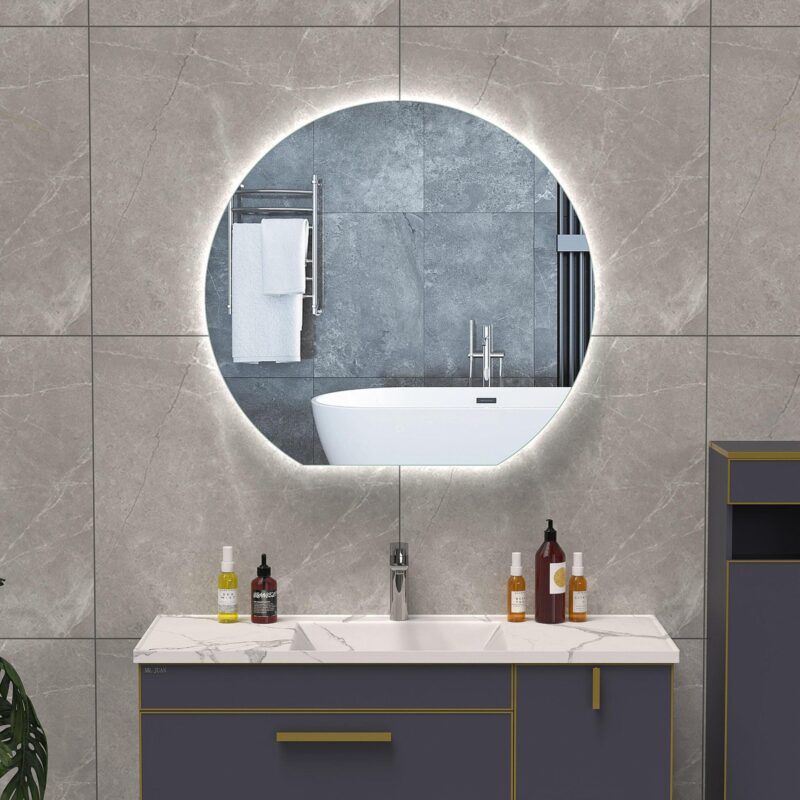 ROMEO 1000mm Pusapvalis veidrodis / LED apšvietimas iš galo / Foninis apšvietimas - Image 6