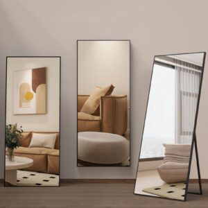 EMA 800×1900 mm täispikk peegel musta alumiiniumraamiga – ilma valgustuseta