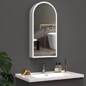 LORA 450×900 mm kaarekujuline LED-peegel kapiga – esivalgustusega