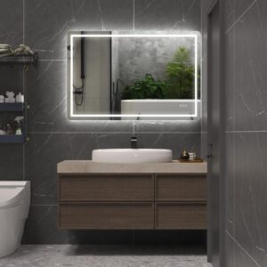 HUGO 1200×800 mm ristkülikukujuline LED-peegel esivalgustuse ja tagumise valgustusega (2 LED-riba)