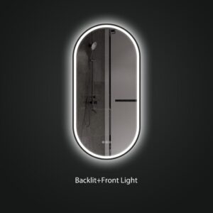 SOFI 500×1000 mm ovaalne LED-peegel esivalgustuse ja tagumise valgustusega (2 LED-riba) - 1 LÜLITI VERSIOON