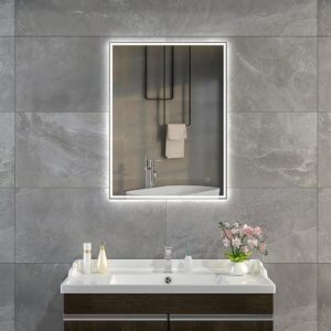 KELI 600×800 mm ristkülikukujuline LED-peegel tagasiasetatud esivalgustusega (Skandinaavia disain)