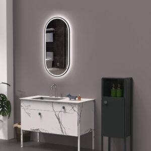 SOFI 500×1000 mm ovaalne LED-peegel esivalgustuse ja tagumise valgustusega (2 LED-riba)
