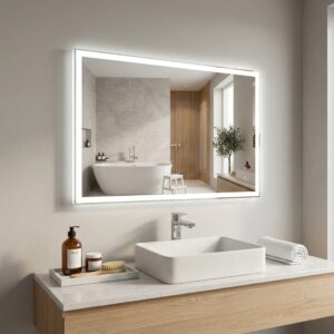DIVA 1000×700 mm ristkülikukujuline LED-peegel tagasiasetatud esivalgustusega