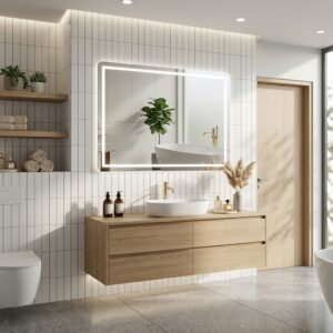 HUGO 1200×800 mm ristkülikukujuline LED-peegel esivalgustuse ja tagumise valgustusega (2 LED-riba)