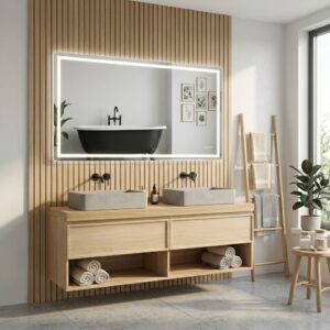 HUGO 1800×900 mm ristkülikukujuline LED-peegel esivalgustuse ja tagumise valgustusega (2 LED-riba)